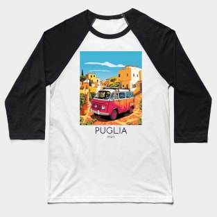 A Pop Art Travel Print of Puglia - Italy Baseball T-Shirt